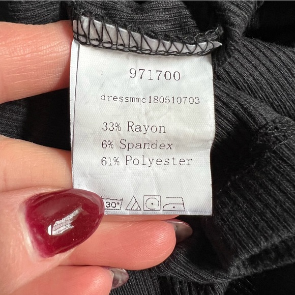 SHEIN BLACK HIGH NECKLINE RIBBED MINI DRESS SIZE SMALL - Picture 7 of 7